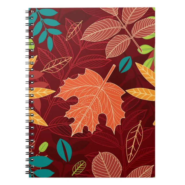 Seamless pattern with autumn leaves  notebook (Front)