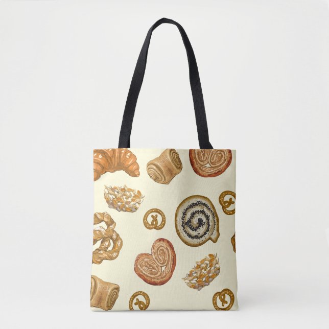 Seamless pattern with bakery product tote bag (Front)