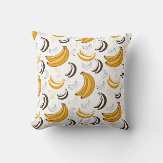Seamless pattern with banana fruit throw pillow