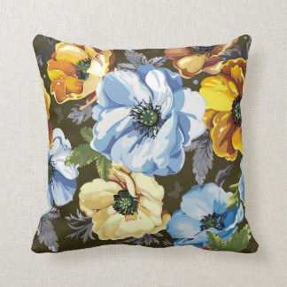Seamless pattern with beautiful bouquet blossoming throw pillow