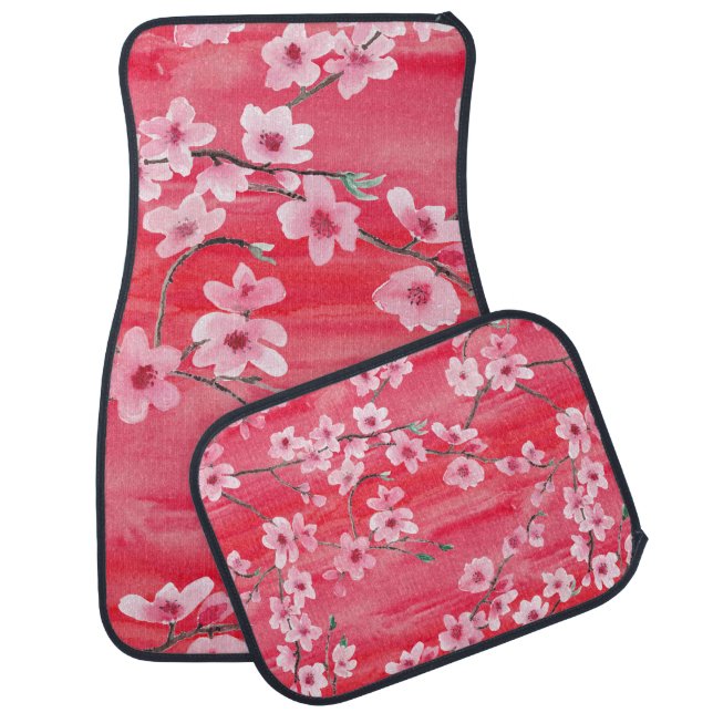 Seamless pattern with Beautiful Cherry blossom flo Car Floor Mat (Set)