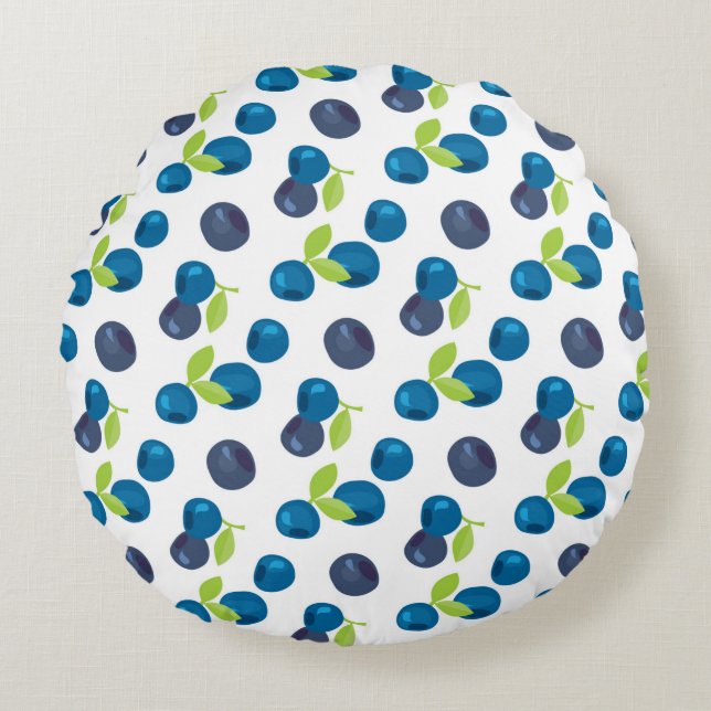 Seamless pattern with berries round pillow (Front)