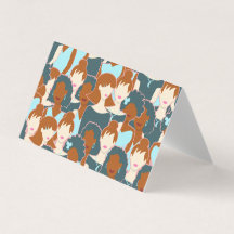 Seamless pattern with black girls and white girls