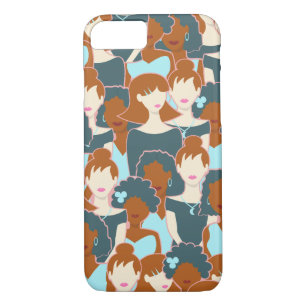 Seamless pattern with black girls and white girls iPhone 8/7 case