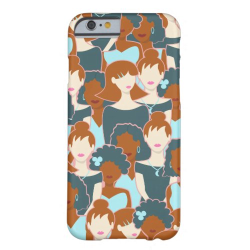 Seamless pattern with black girls and white girls barely there iPhone 6 case