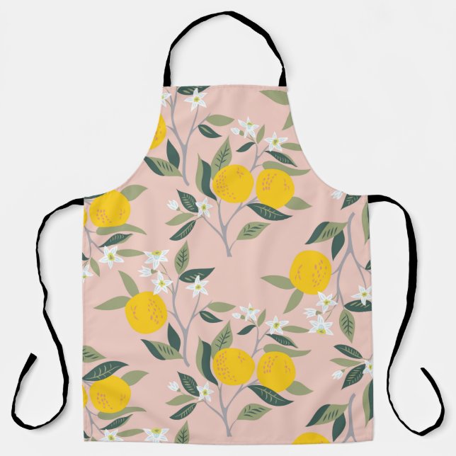 Seamless pattern with branches of oranges in bloom apron (Front)