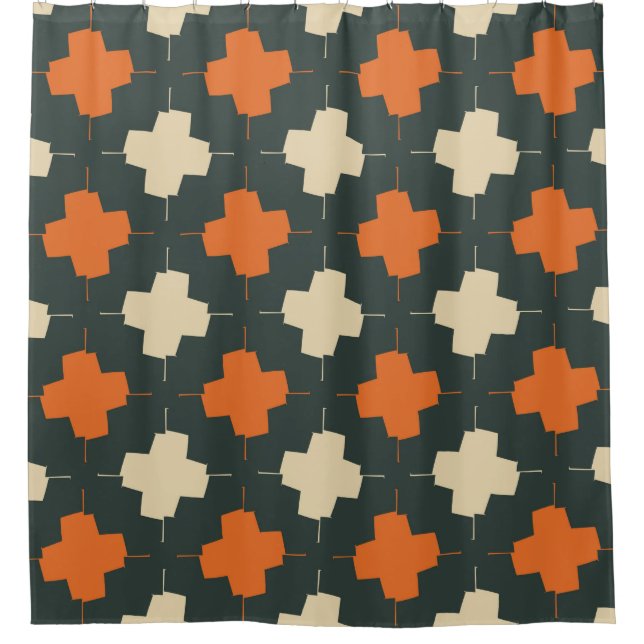 Seamless pattern with bright geometric elements on shower curtain (Front)
