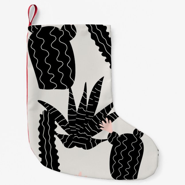 Seamless pattern with cacti illustration small christmas stocking (Front)