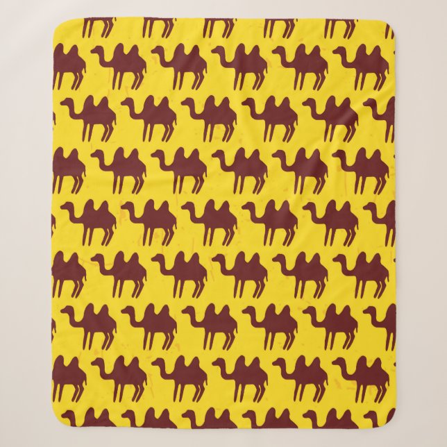 Seamless pattern with camels.  sherpa blanket (Front)