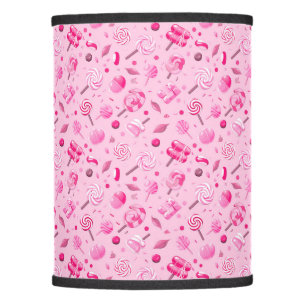 Seamless pattern with candies, lollipops, blue bac lamp shade