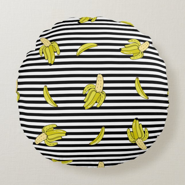 Seamless pattern with cartoon patch badges with ba round pillow (Front)