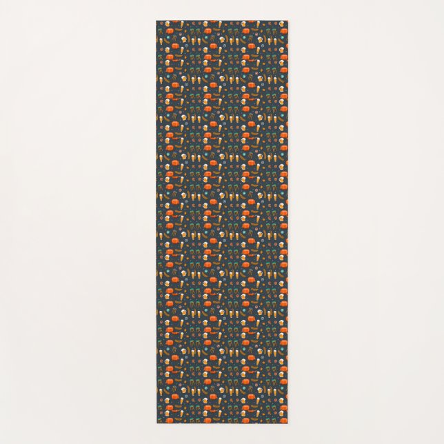 Seamless pattern with chess pieces, books, dice yoga mat (Front)