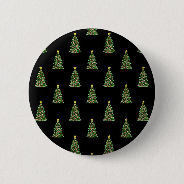 Seamless pattern with Christmas trees Button (Front)