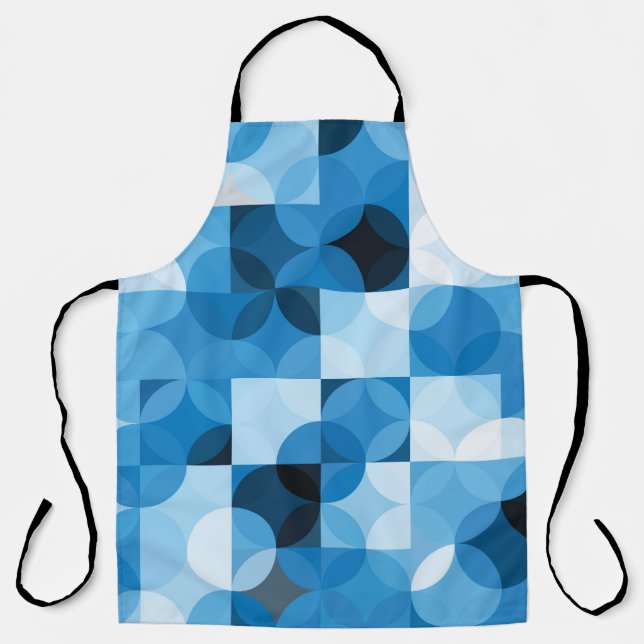 Seamless pattern with circles. Abstract blue backg Apron (Front)
