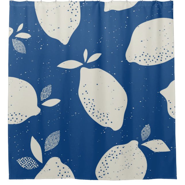 seamless pattern with citrus fruits shower curtain (Front)