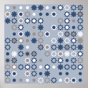 Seamless pattern with colored elements,  vintage a poster