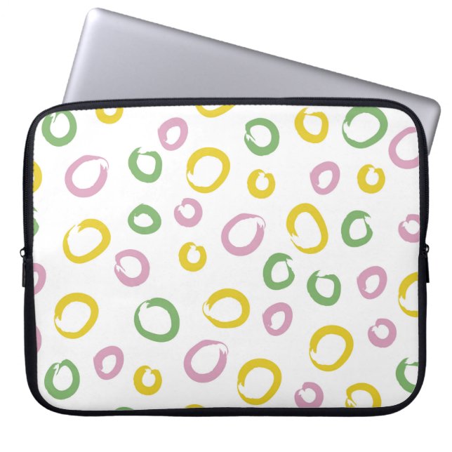 Seamless pattern with colorful circles,  pink,  gr laptop sleeve (Front)