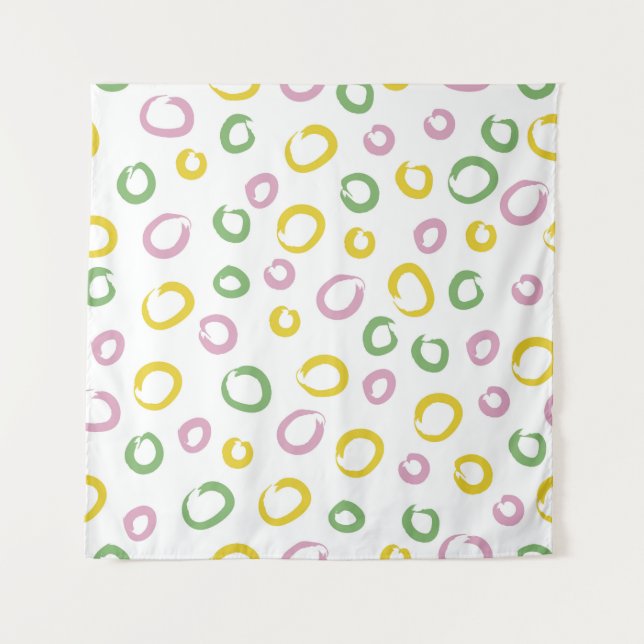 Seamless pattern with colorful circles,  pink,  gr tapestry (Front)