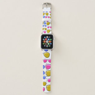 Seamless pattern with colorful fashion retro aviat apple watch band