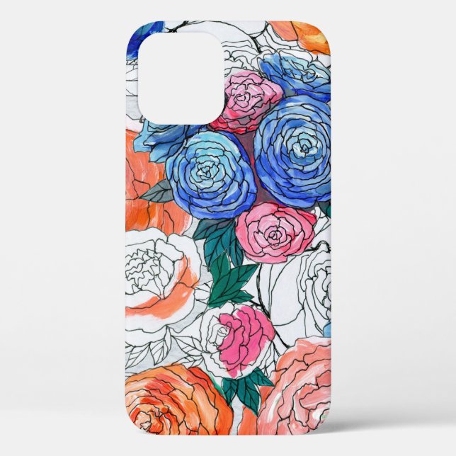 Seamless pattern with colorful flowers Case-Mate iPhone case (Back)