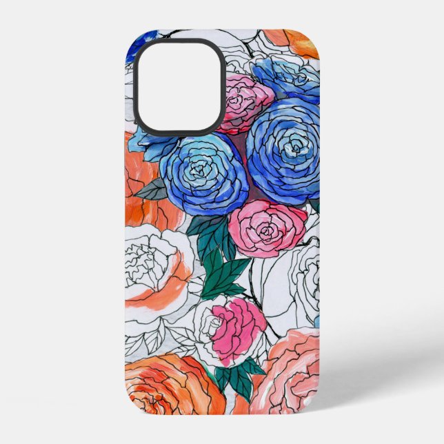 Seamless pattern with colorful flowers iphone case (Back)