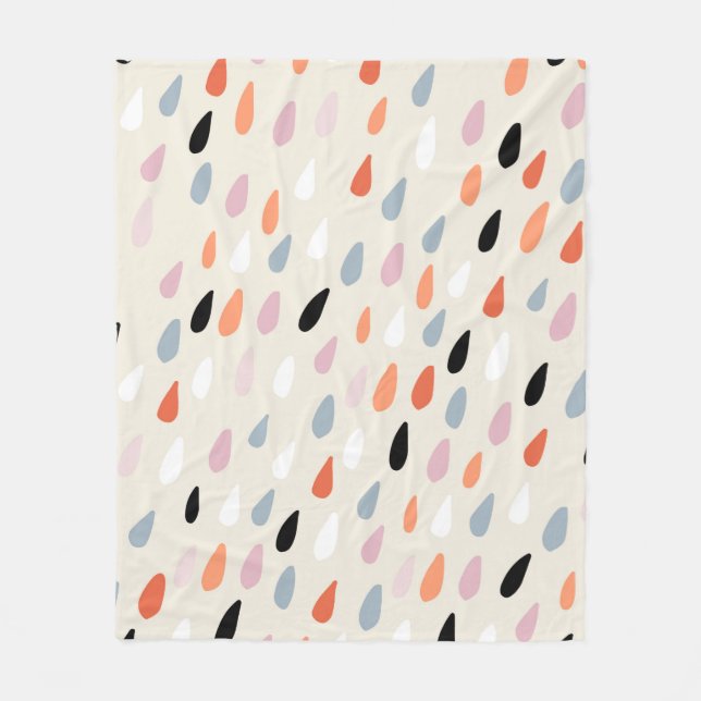 Seamless pattern with colorful hand drawdrops stai fleece blanket (Front)