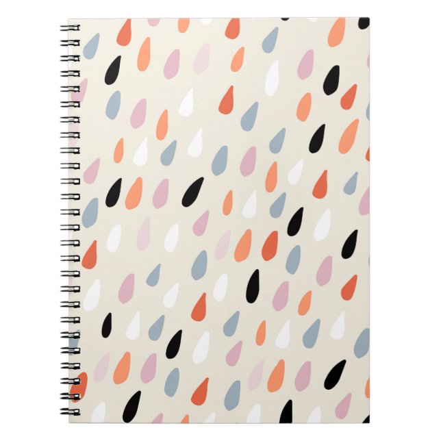 Seamless pattern with colorful hand drawdrops stai notebook (Front)