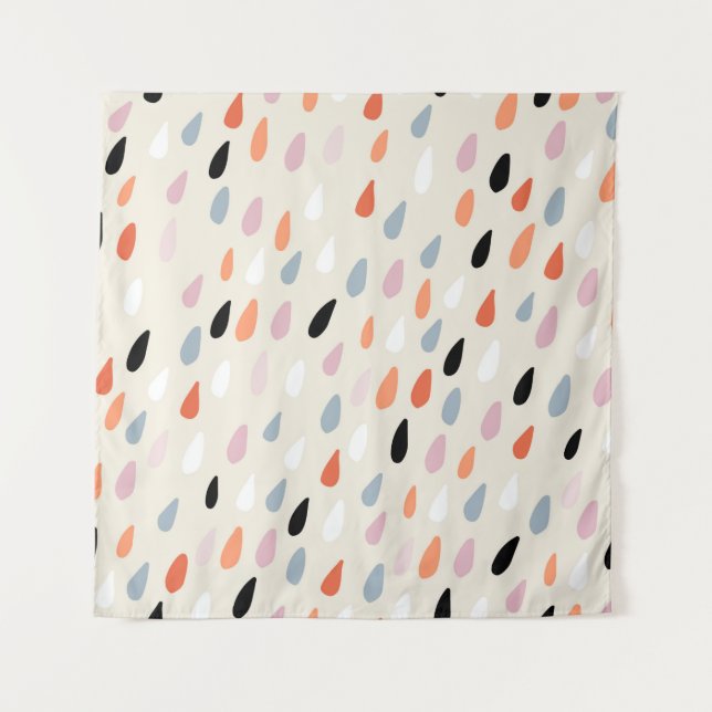Seamless pattern with colorful hand drawdrops stai tapestry (Front)