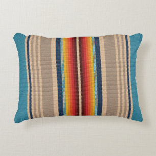 Seamless pattern with colorful serape stripes accent pillow