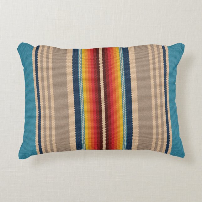 Seamless pattern with colorful serape stripes accent pillow (Front)