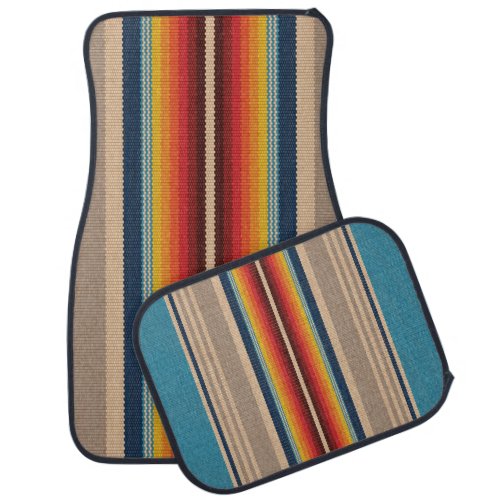 Seamless pattern with colorful serape stripes car floor mat