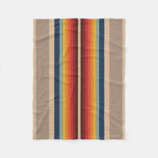Seamless pattern with colorful serape stripes fleece blanket
