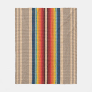 Seamless pattern with colorful serape stripes fleece blanket
