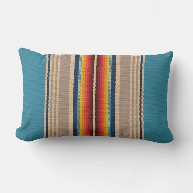 Seamless pattern with colorful serape stripes lumbar pillow (Front)