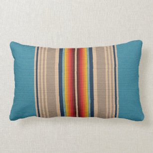 Seamless pattern with colorful serape stripes lumbar pillow