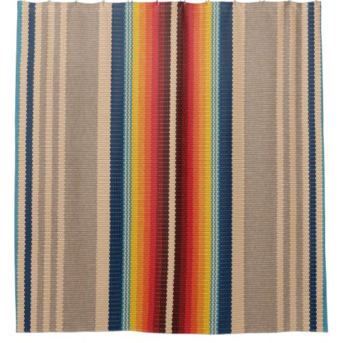 Seamless pattern with colorful serape stripes shower curtain
