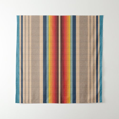 Seamless pattern with colorful serape stripes tapestry