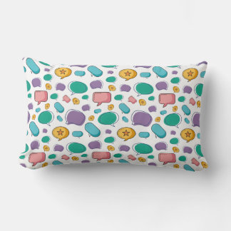 Seamless pattern with colorful speech bubbles lumbar pillow