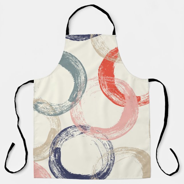 Seamless pattern with colorful watercolor circles apron (Front)