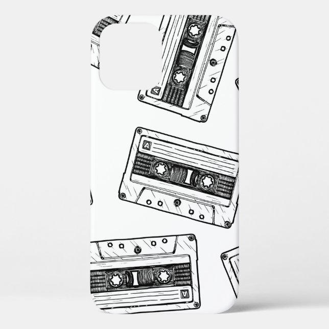 Seamless pattern with Compact Cassette in vintage  Case-Mate iPhone Case (Back)