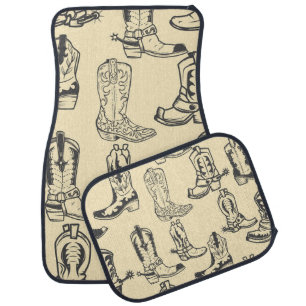 Seamless pattern with cowboy boots. cowboy,cowgirl car floor mat