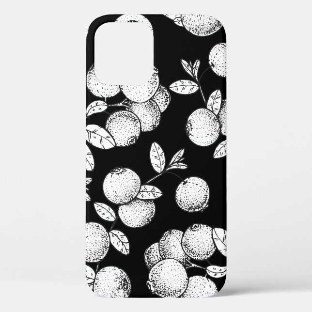Seamless pattern with cranberry. Hand drawn sketch Case-Mate iPhone Case (Back)