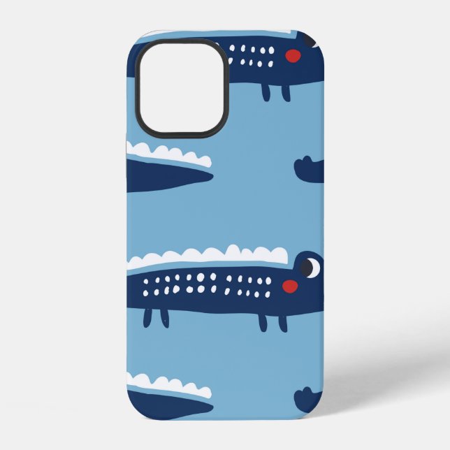 Seamless pattern with crocodiles iphone case (Back)