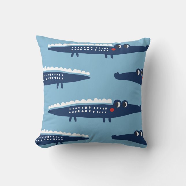 Seamless pattern with crocodiles throw pillow (Front)