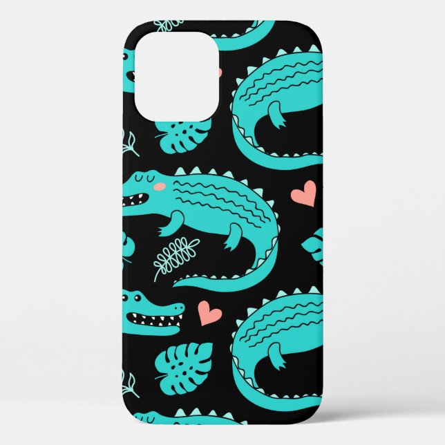 Seamless pattern with cute cartoon crocodiles Case-Mate iPhone case (Back)