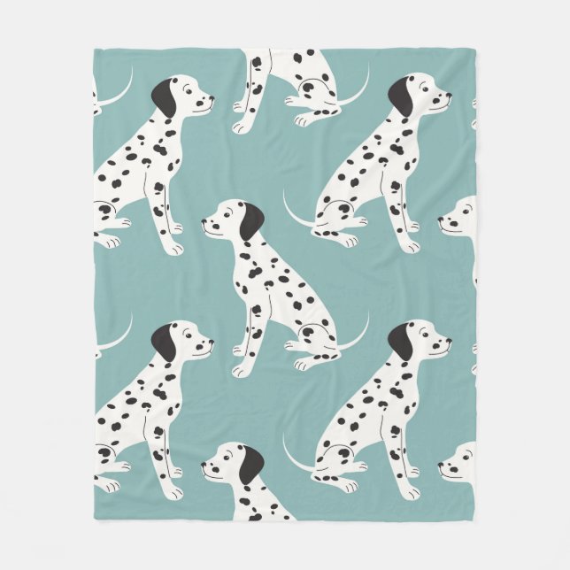 Seamless pattern with cute dalmatian fleece blanket (Front)
