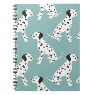 Seamless pattern with cute dalmatian notebook
