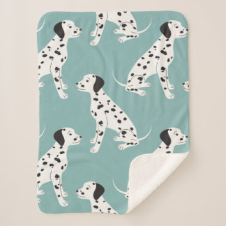 Seamless pattern with cute dalmatian sherpa blanket