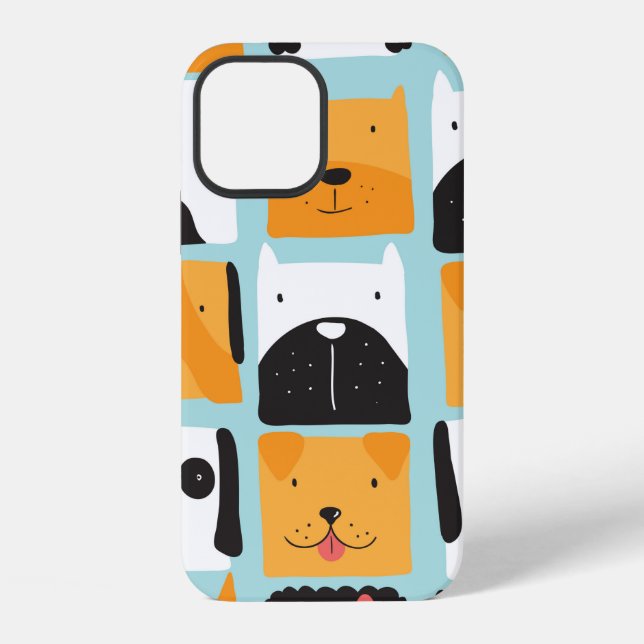 Seamless pattern with cute dogs.  iphone case (Back)