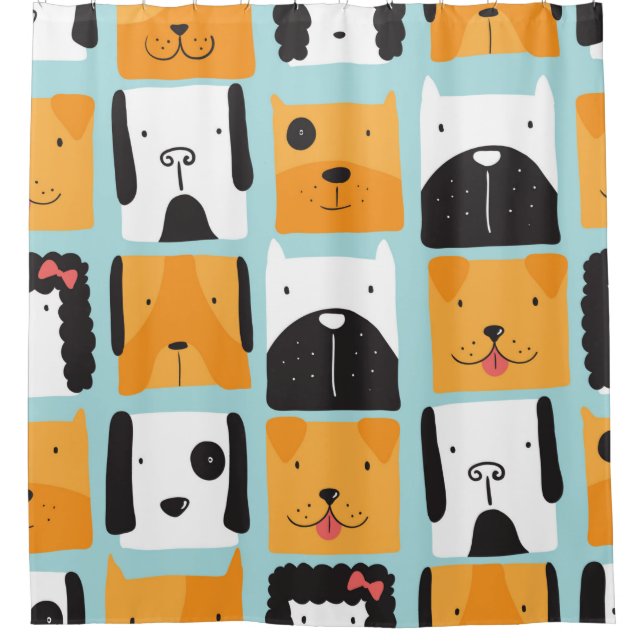 Seamless pattern with cute dogs.  shower curtain (Front)